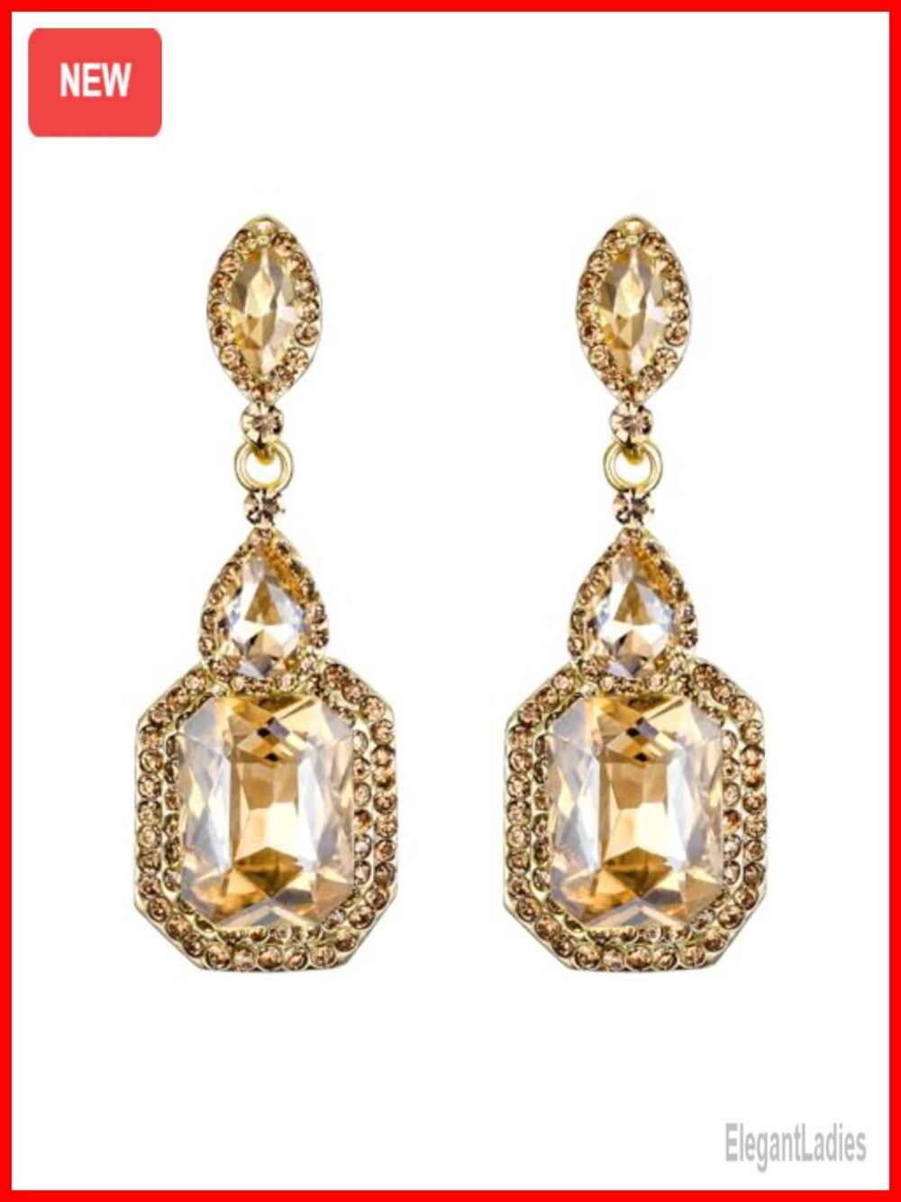 Emerald Cut Infinity Figure 8 Dangle Earrings